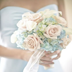 Bruiloft in roze-blauw